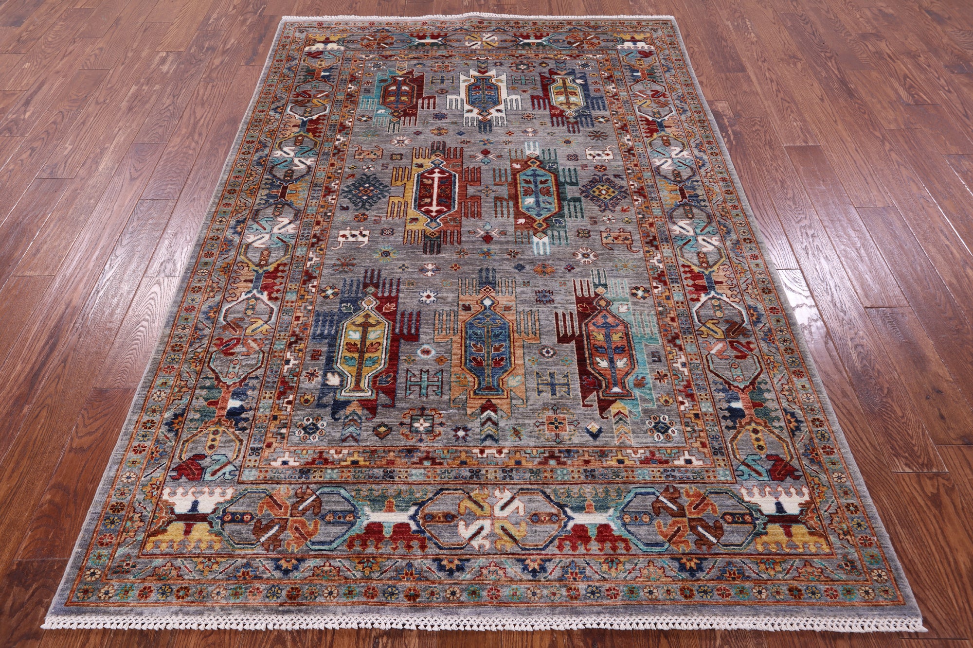 Persian Fine Serapi Hand Knotted Wool Rug - 5' 8" X 8' 1" - Golden Nile