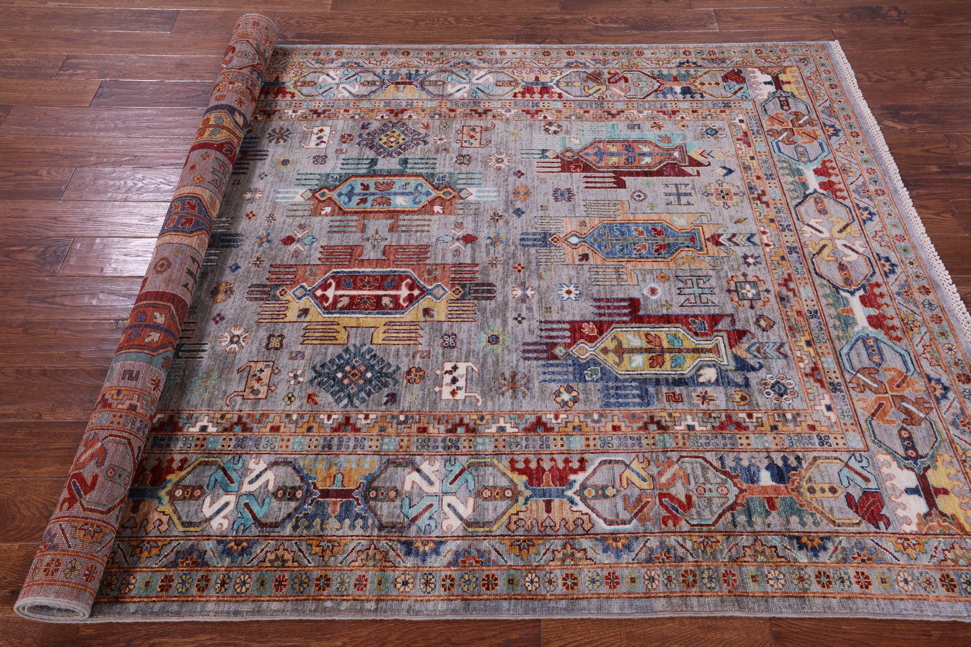 Persian Fine Serapi Hand Knotted Wool Rug - 5' 8" X 8' 1" - Golden Nile