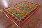 William Morris Hand Knotted Wool Area Rug - 6' 2" X 8' 10" - Golden Nile