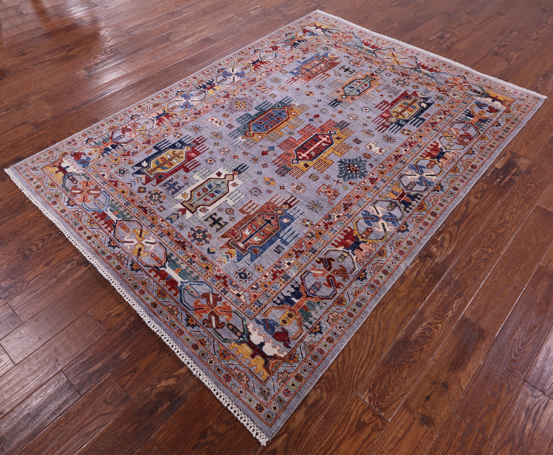 Persian Fine Serapi Hand Knotted Wool Rug - 5' 8" X 7' 10" - Golden Nile