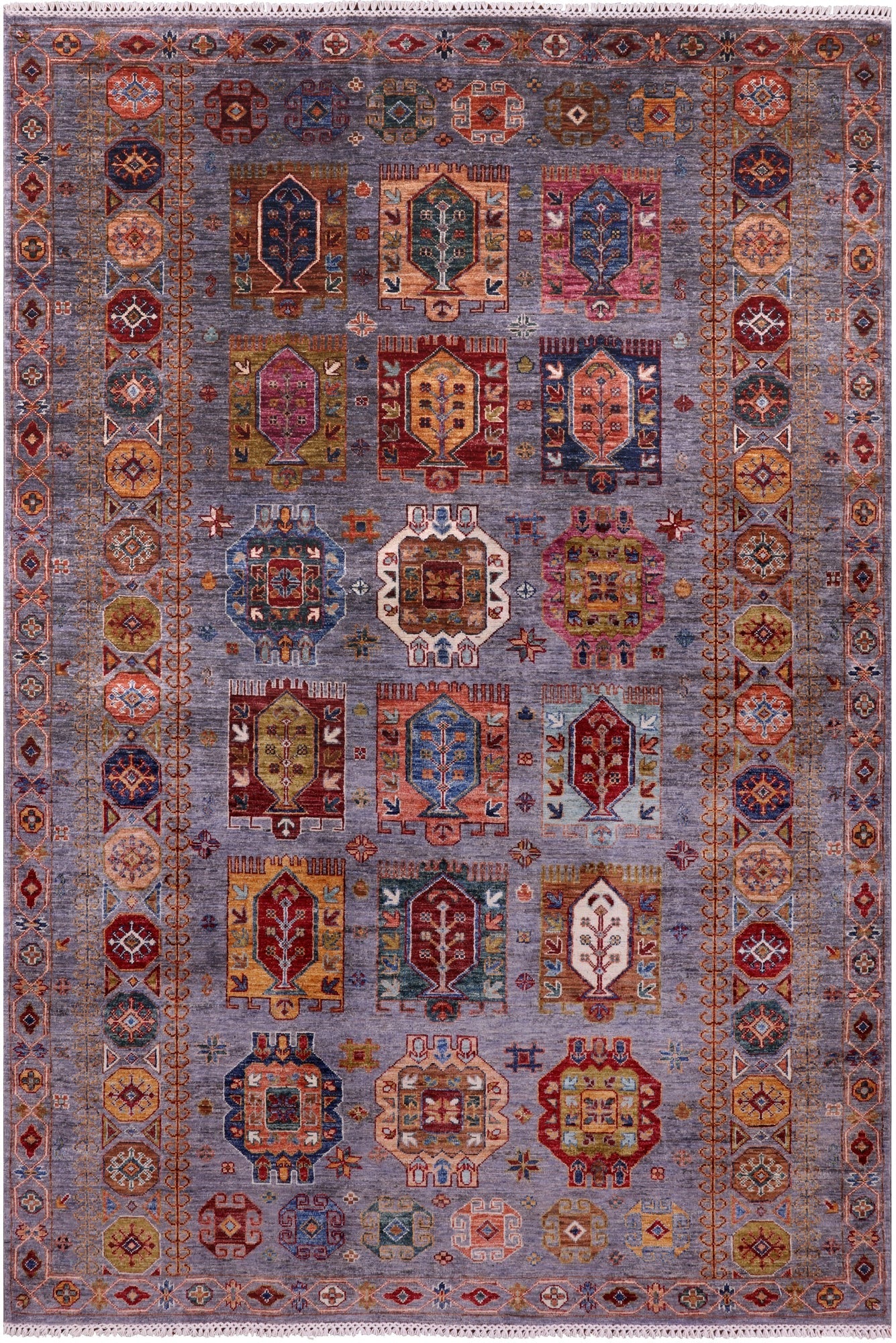 Turkmen Ersari Hand Knotted Wool Rug - 5' 6" X 8' 5" - Golden Nile