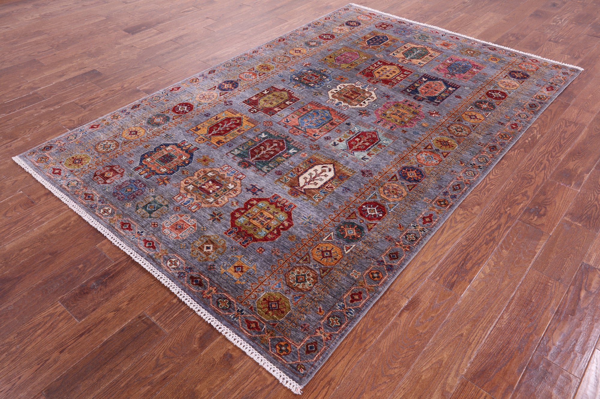 Turkmen Ersari Hand Knotted Wool Rug - 5' 6" X 8' 5" - Golden Nile
