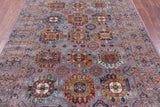 Grey Turkmen Ersari Handmade Wool Rug - 5' 9" X 8' 2" - Golden Nile