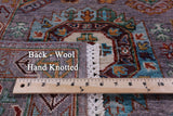 Grey Turkmen Ersari Handmade Wool Rug - 5' 9" X 8' 2" - Golden Nile