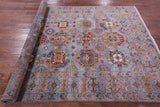 Grey Turkmen Ersari Handmade Wool Rug - 5' 9" X 8' 2" - Golden Nile