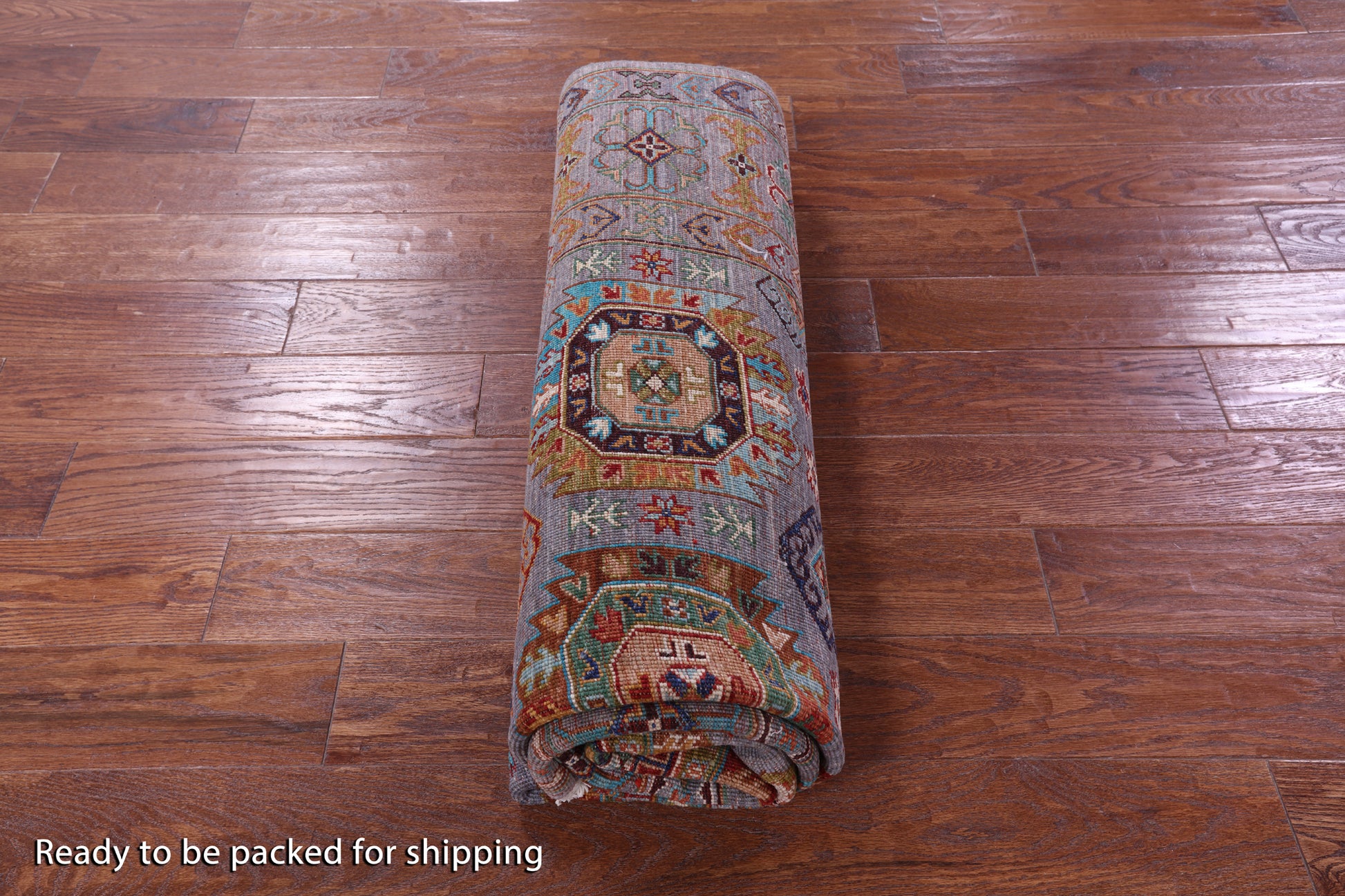 Grey Turkmen Ersari Handmade Wool Rug - 5' 9" X 8' 2" - Golden Nile
