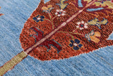 Blue Tribal Persian Gabbeh Hand Knotted Wool Rug - 5' 8" X 8' 2" - Golden Nile