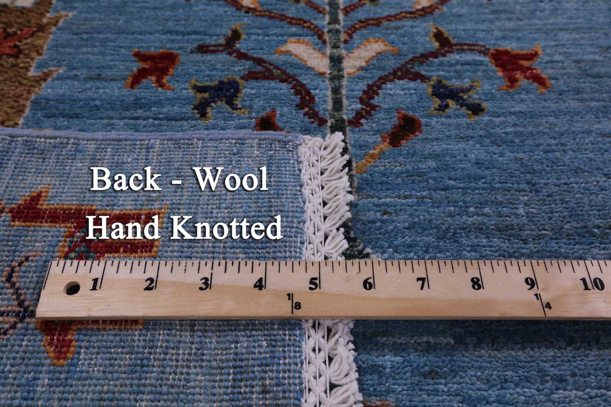Blue Tribal Persian Gabbeh Hand Knotted Wool Rug - 5' 8" X 8' 2" - Golden Nile