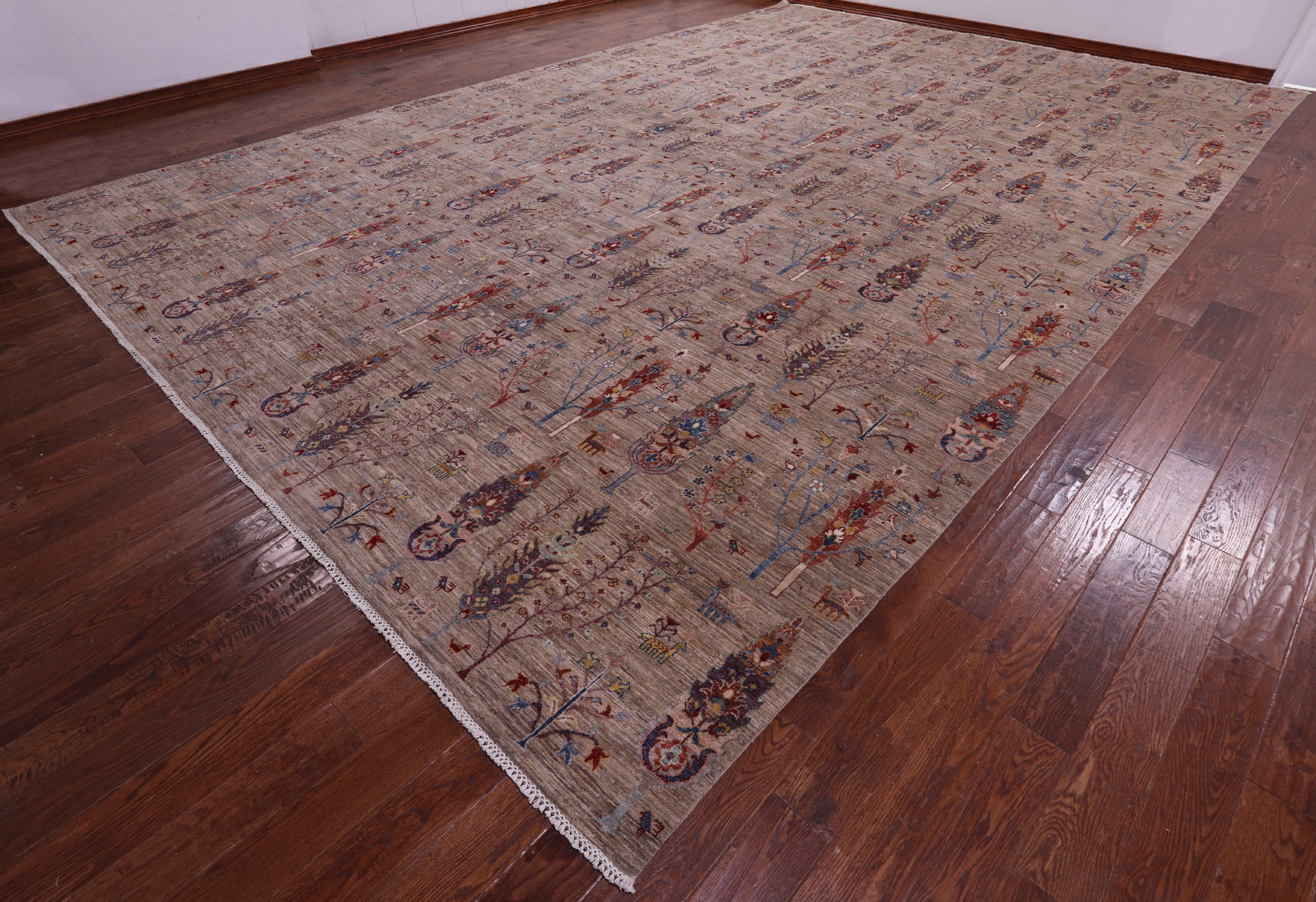 Tribal Persian Gabbeh Hand Knotted Wool Rug - 13' 1" X 19' 3" - Golden Nile