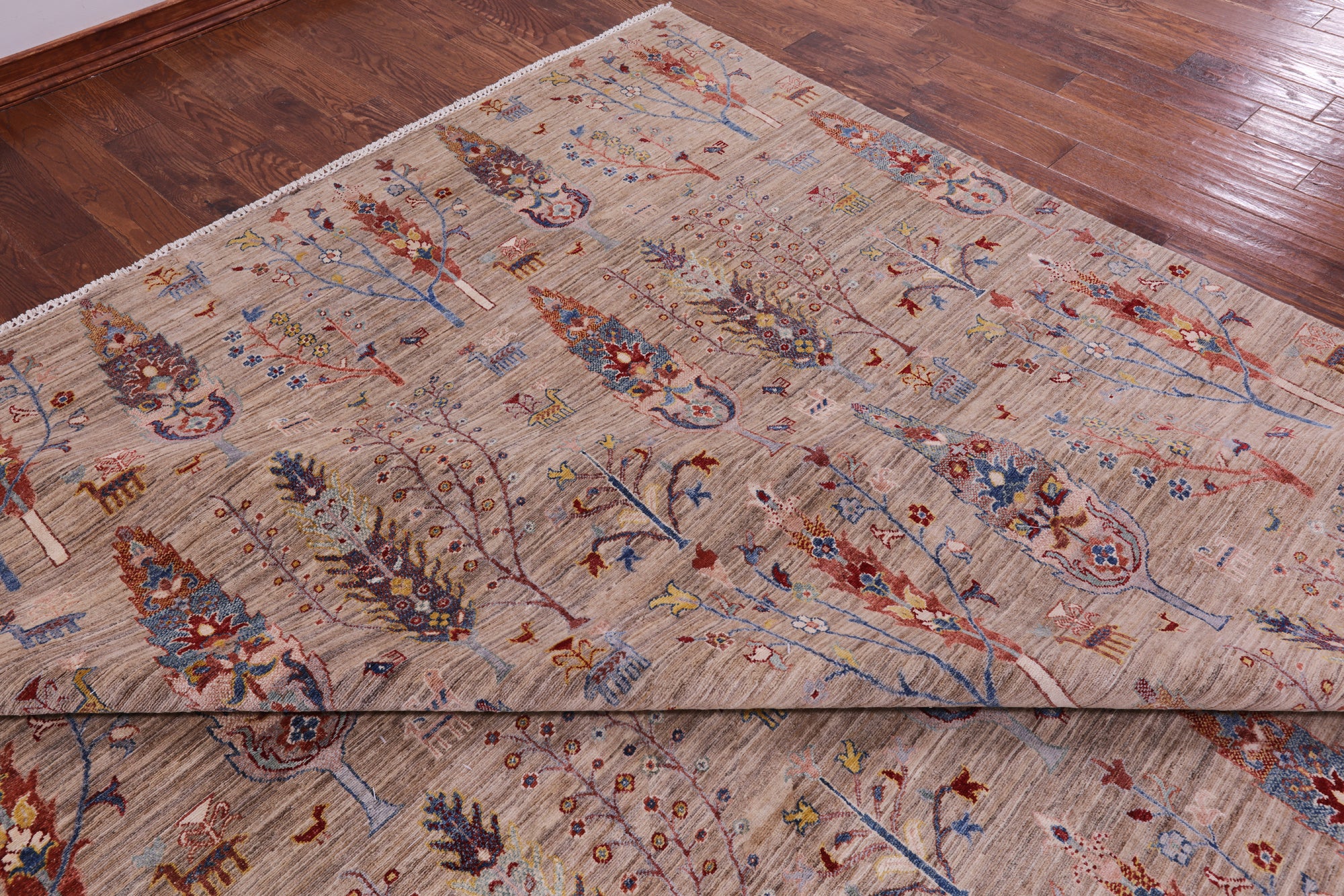 Tribal Persian Gabbeh Hand Knotted Wool Rug - 13' 1" X 19' 3" - Golden Nile