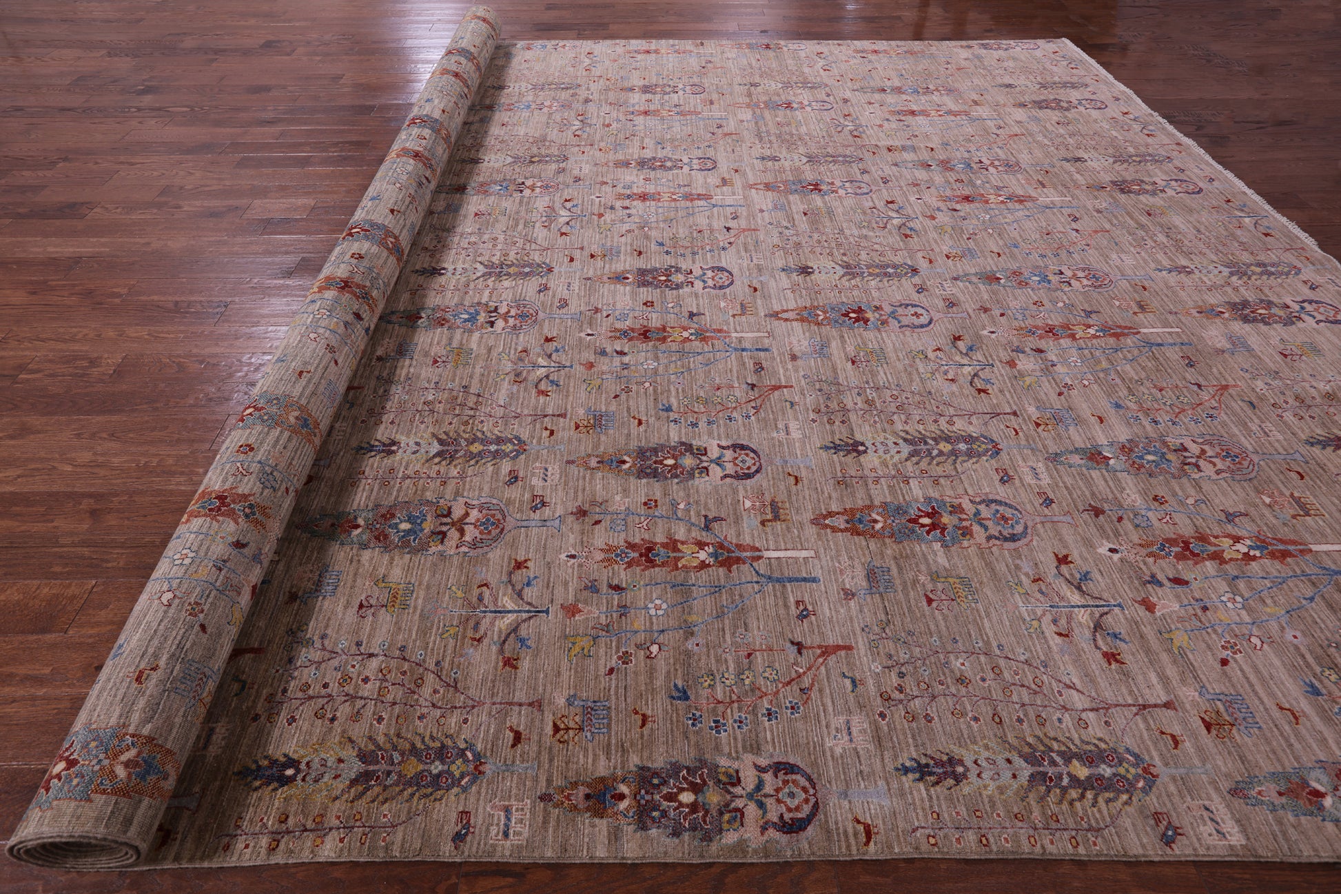 Tribal Persian Gabbeh Hand Knotted Wool Rug - 13' 1" X 19' 3" - Golden Nile