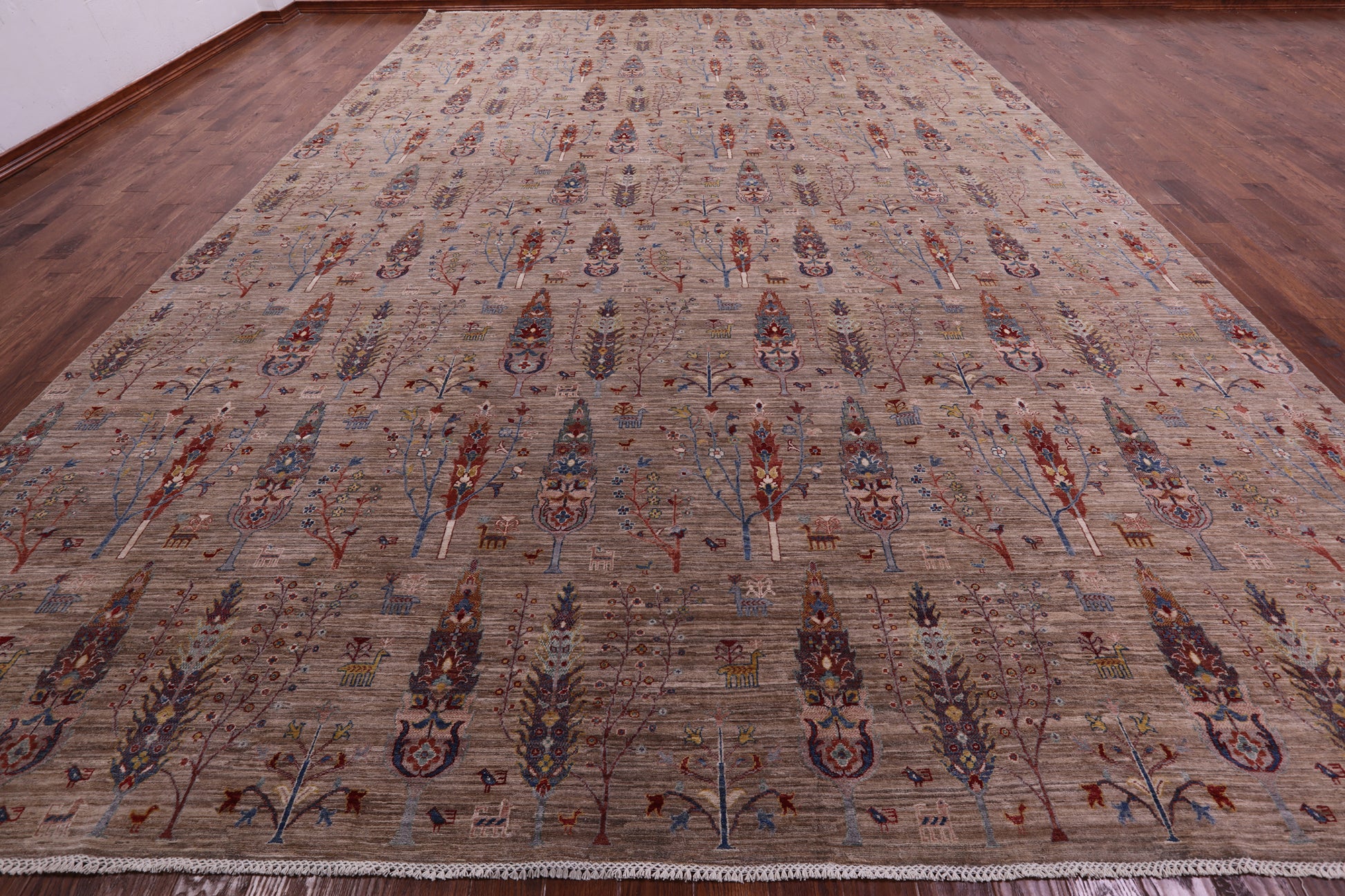 Tribal Persian Gabbeh Hand Knotted Wool Rug - 13' 1" X 19' 3" - Golden Nile