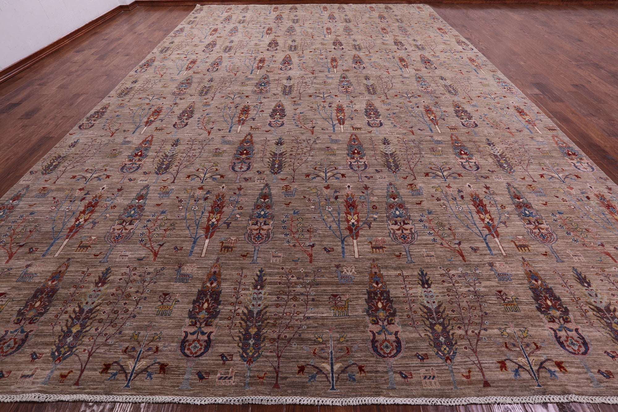 Tribal Persian Gabbeh Hand Knotted Wool Rug - 13' 1" X 19' 3" - Golden Nile