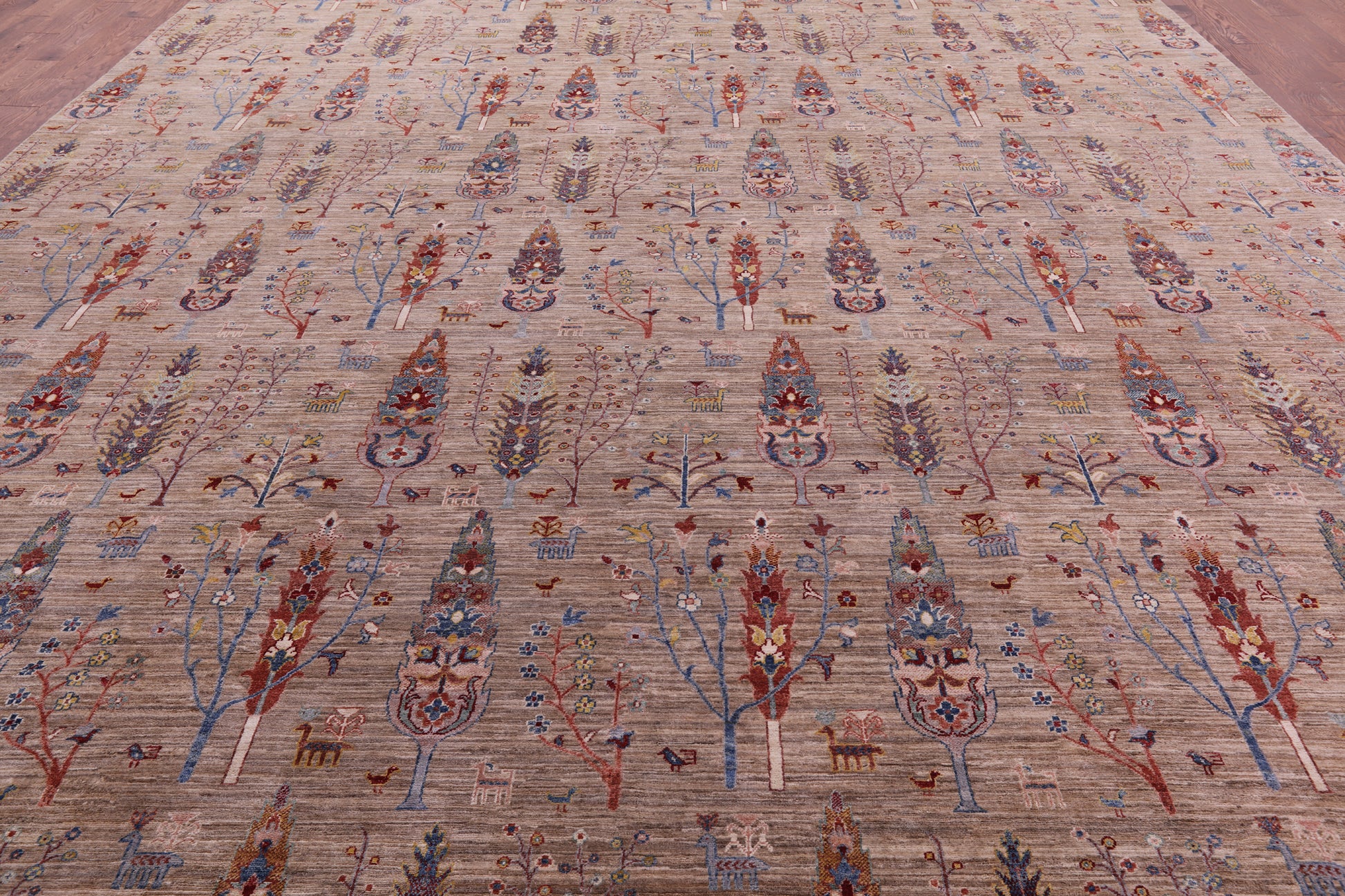 Tribal Persian Gabbeh Hand Knotted Wool Rug - 13' 1" X 19' 3" - Golden Nile