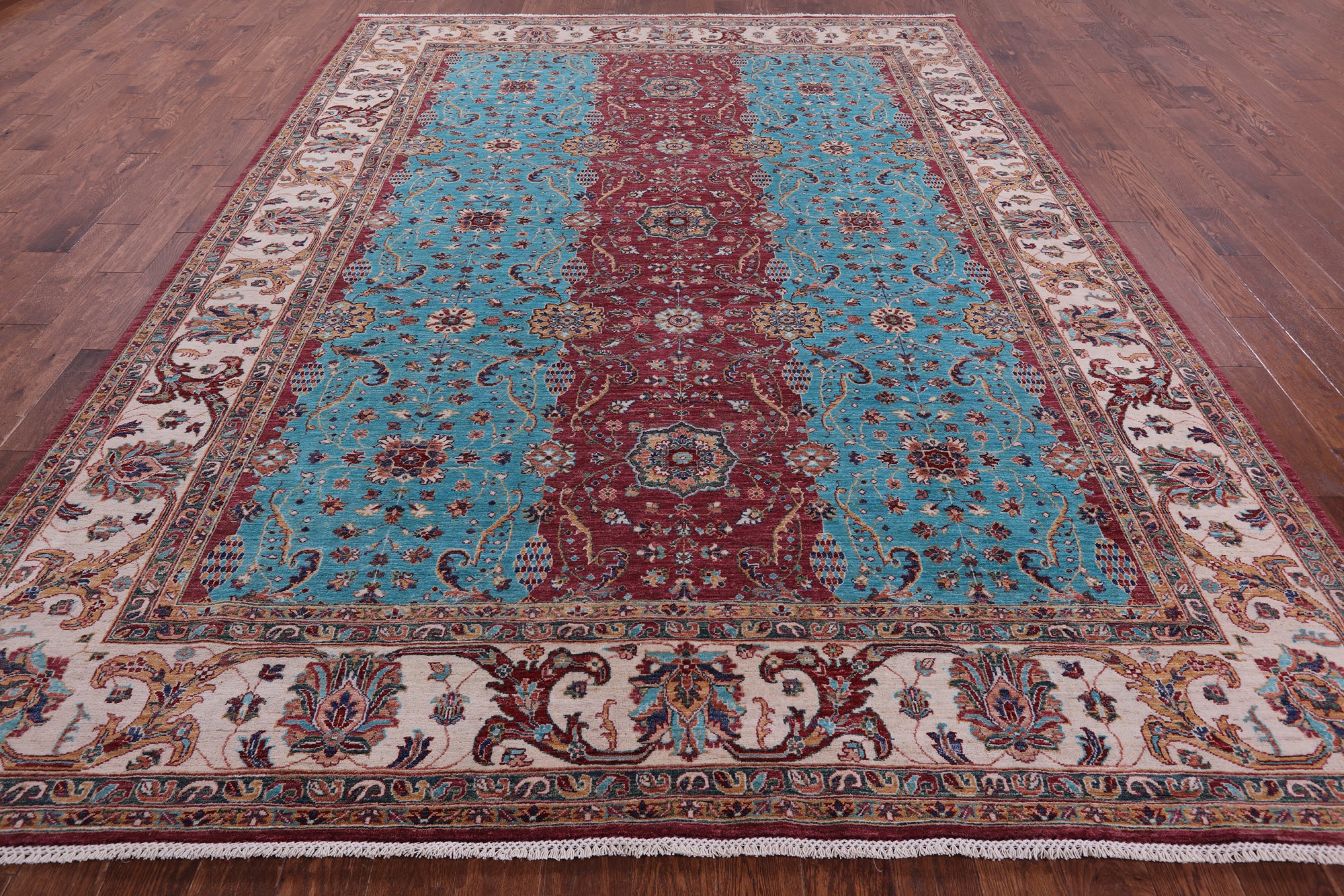 Persian Fine Serapi Handmade Wool Rug - 8' 11" X 11' 10" - Golden Nile