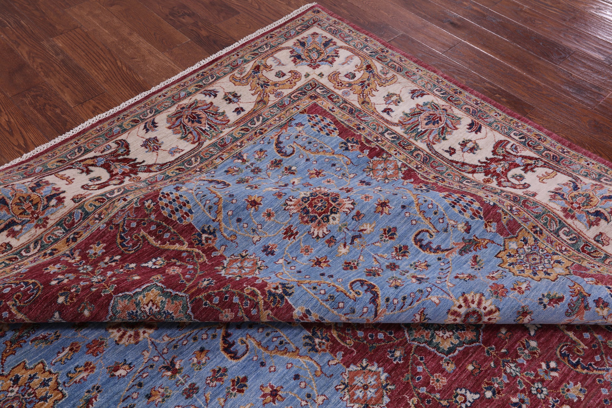Persian Fine Serapi Hand Knotted Wool Rug - 9' 0" X 11' 7" - Golden Nile