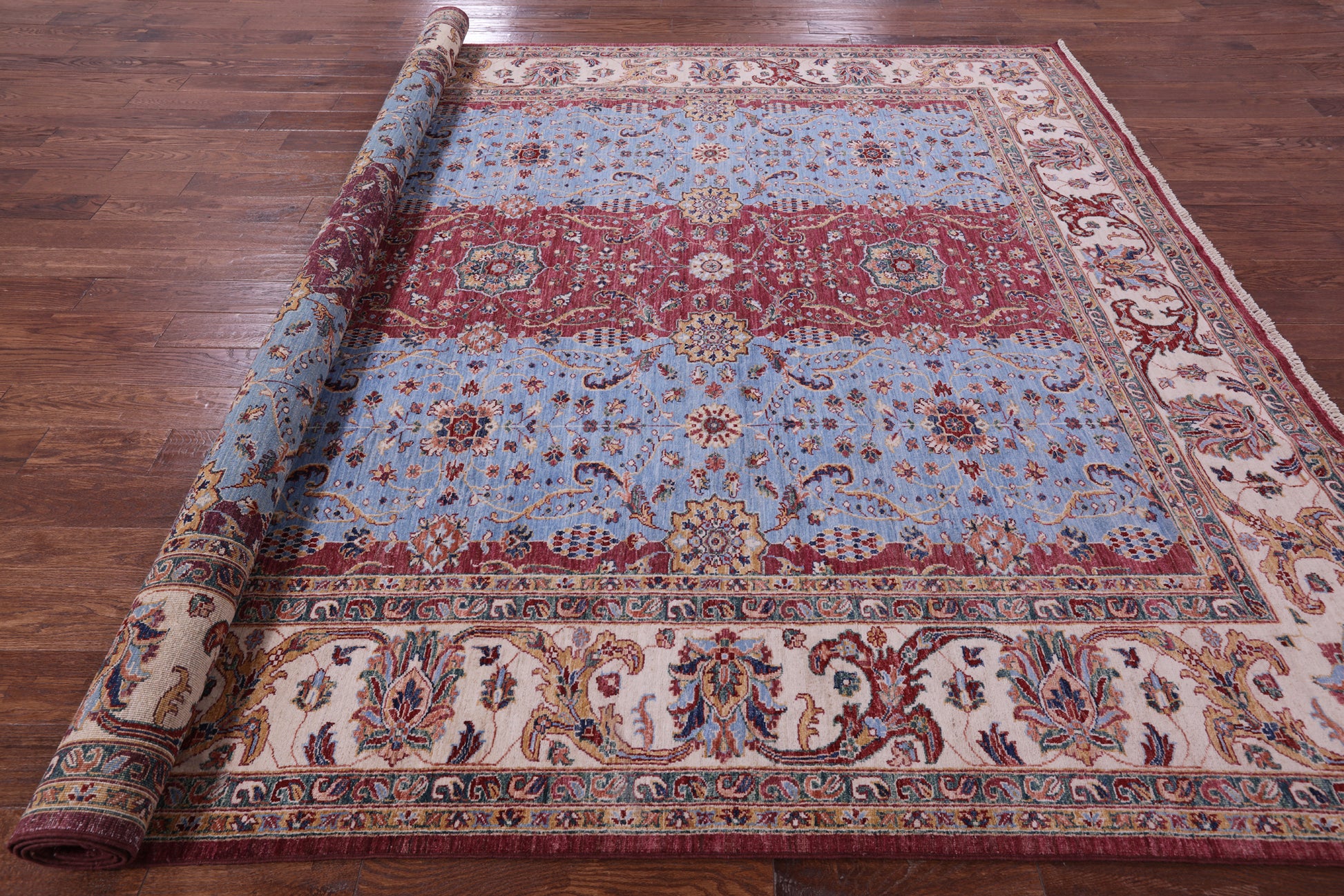 Persian Fine Serapi Hand Knotted Wool Rug - 9' 0" X 11' 7" - Golden Nile