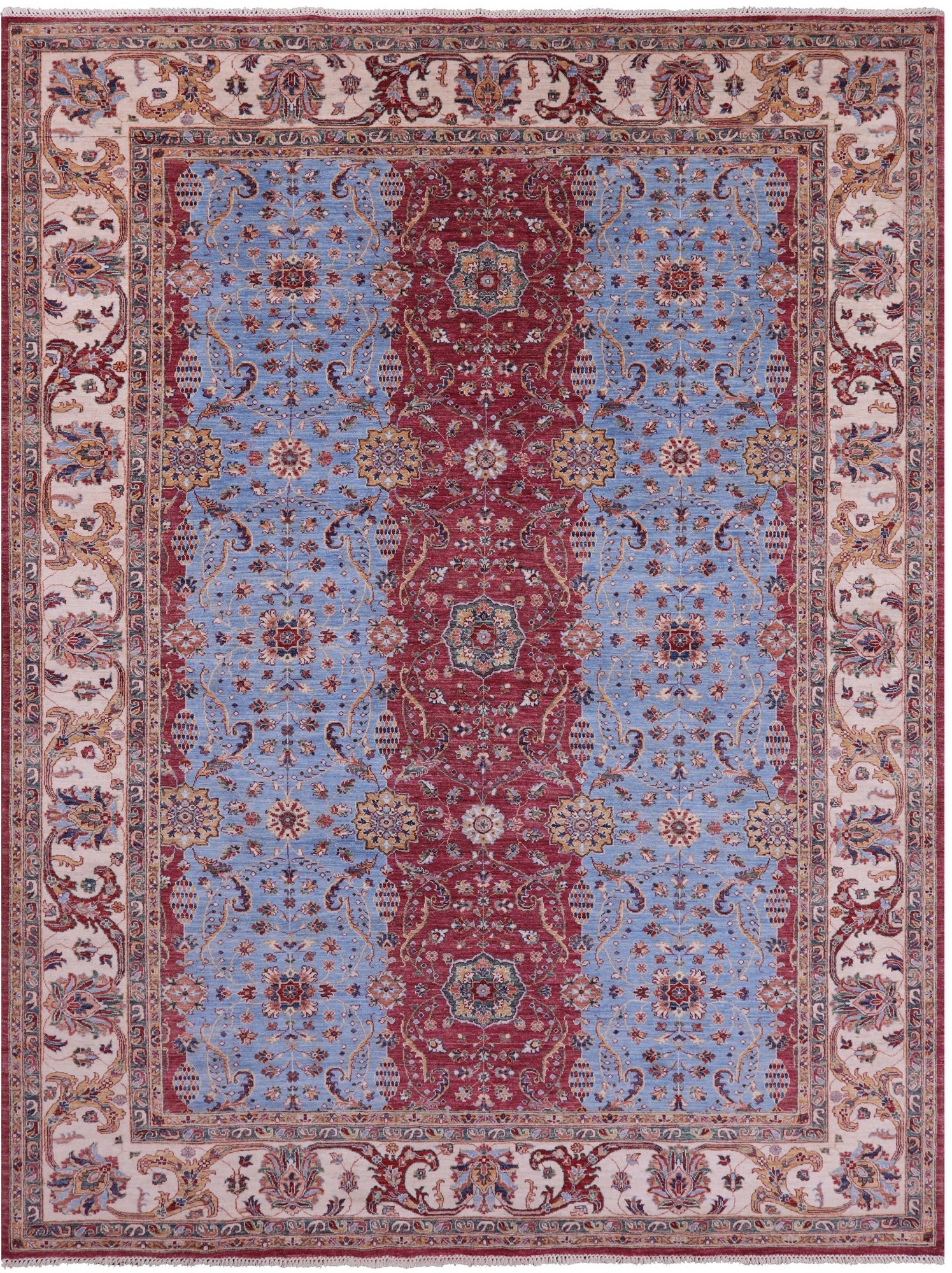 Persian Fine Serapi Hand Knotted Wool Rug - 9' 0" X 11' 7" - Golden Nile