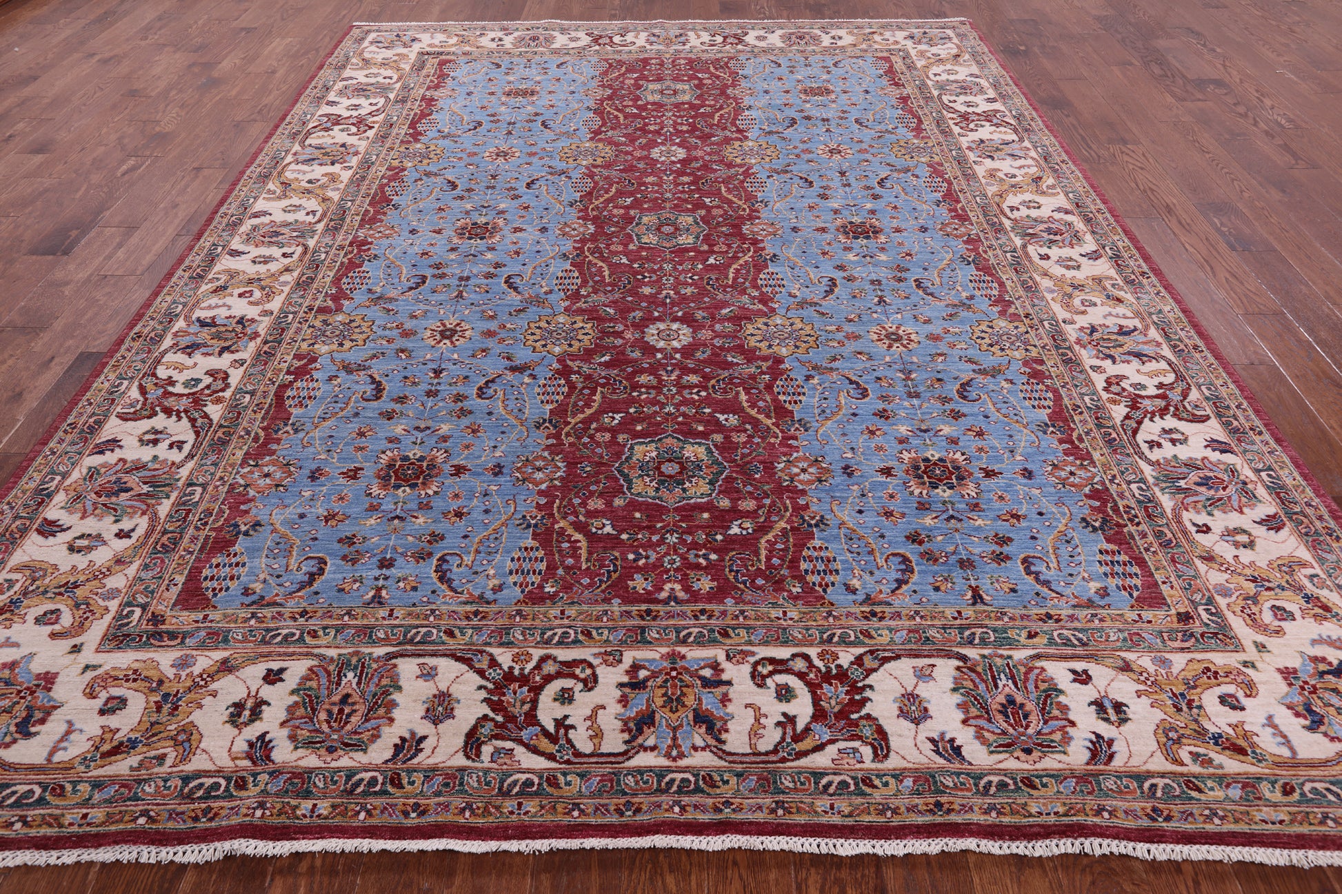 Persian Fine Serapi Hand Knotted Wool Rug - 9' 0" X 11' 7" - Golden Nile