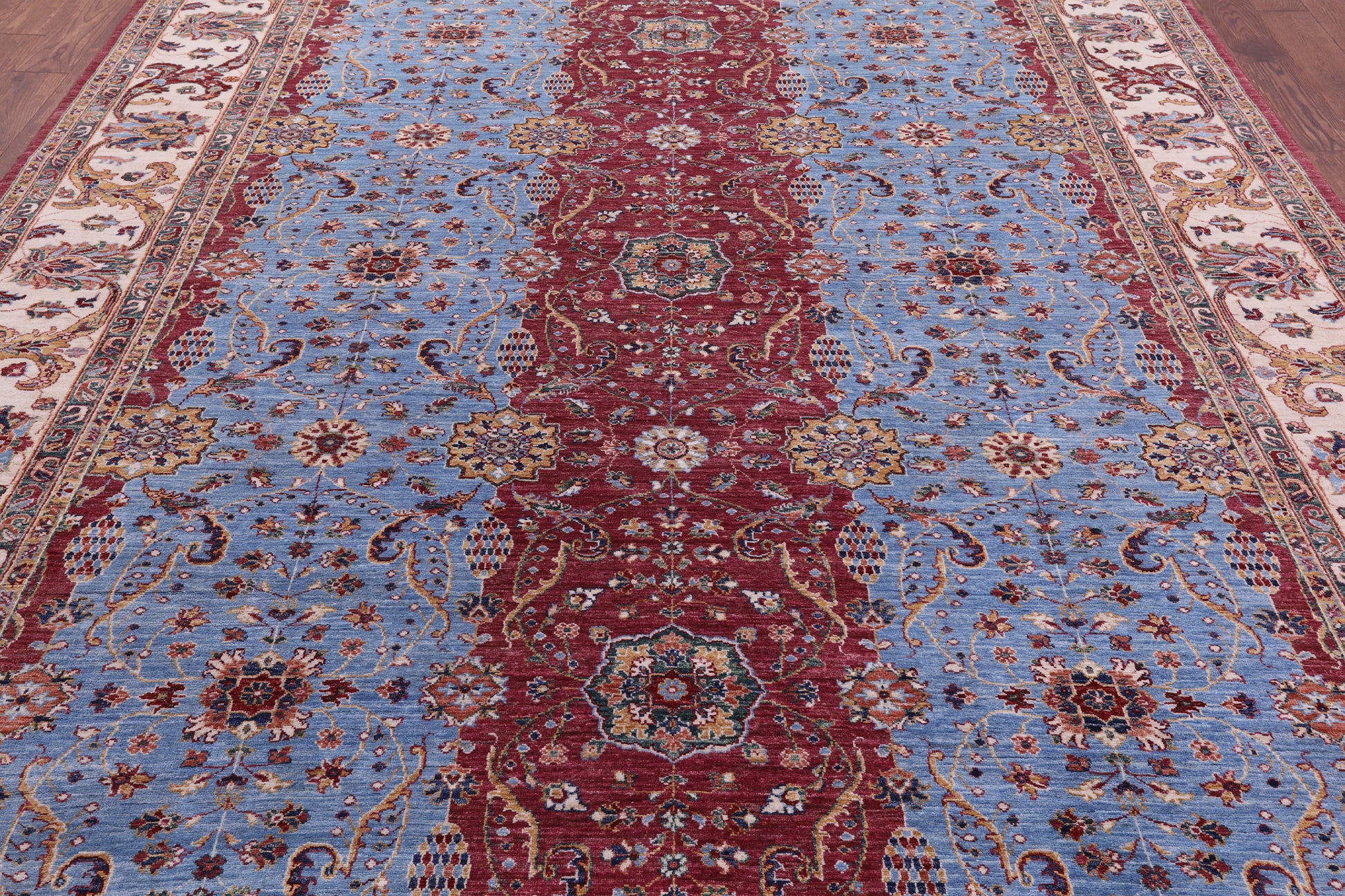 Persian Fine Serapi Hand Knotted Wool Rug - 9' 0" X 11' 7" - Golden Nile