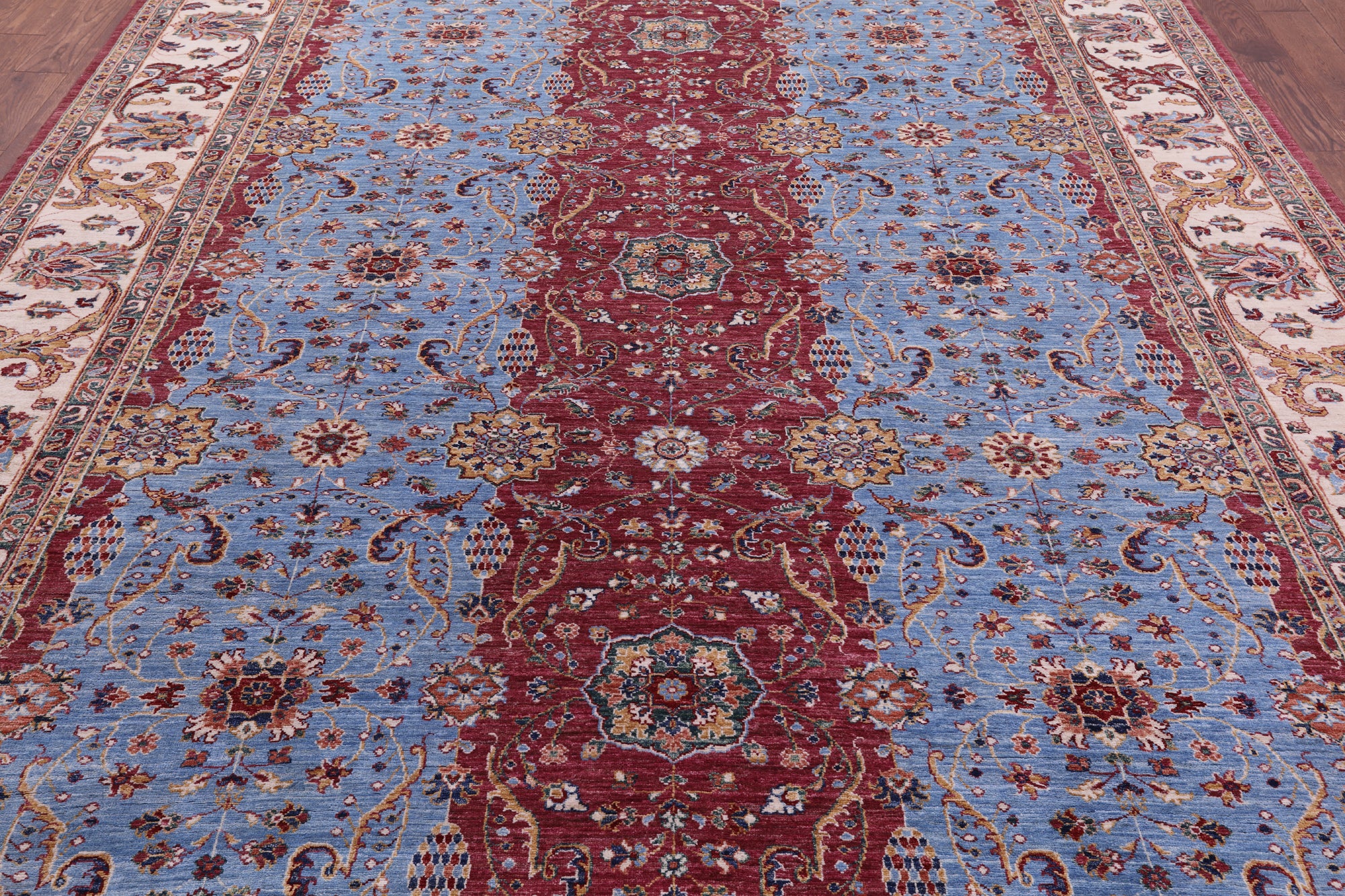 Persian Fine Serapi Hand Knotted Wool Rug - 9' 0" X 11' 7" - Golden Nile
