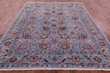 Grey Persian tabriz Handmade Wool Rug - 8' 3" X 9' 9" - Golden Nile