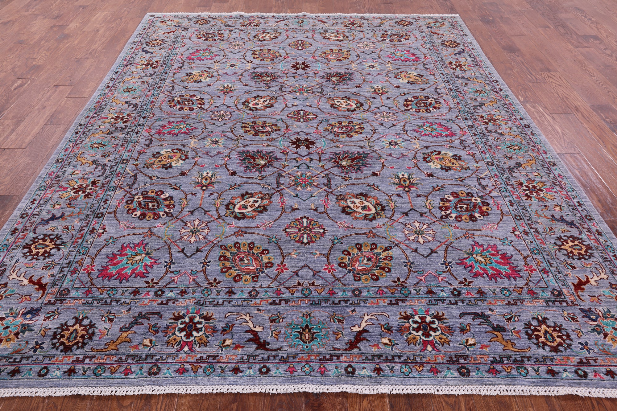 Grey Persian tabriz Handmade Wool Rug - 8' 3" X 9' 9" - Golden Nile