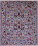 Grey Persian tabriz Handmade Wool Rug - 8' 3" X 9' 9" - Golden Nile