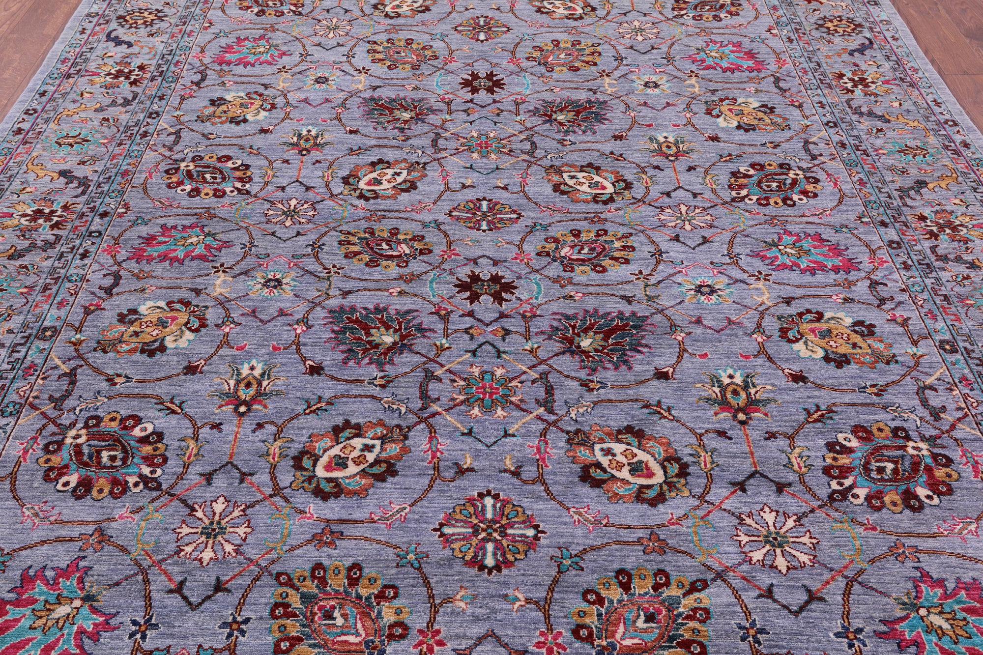 Grey Persian tabriz Handmade Wool Rug - 8' 3" X 9' 9" - Golden Nile