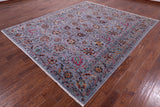 Grey Persian tabriz Handmade Wool Rug - 8' 3" X 9' 9" - Golden Nile