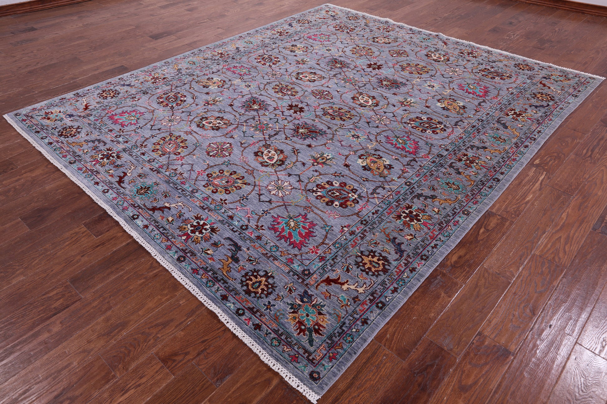 Grey Persian tabriz Handmade Wool Rug - 8' 3" X 9' 9" - Golden Nile