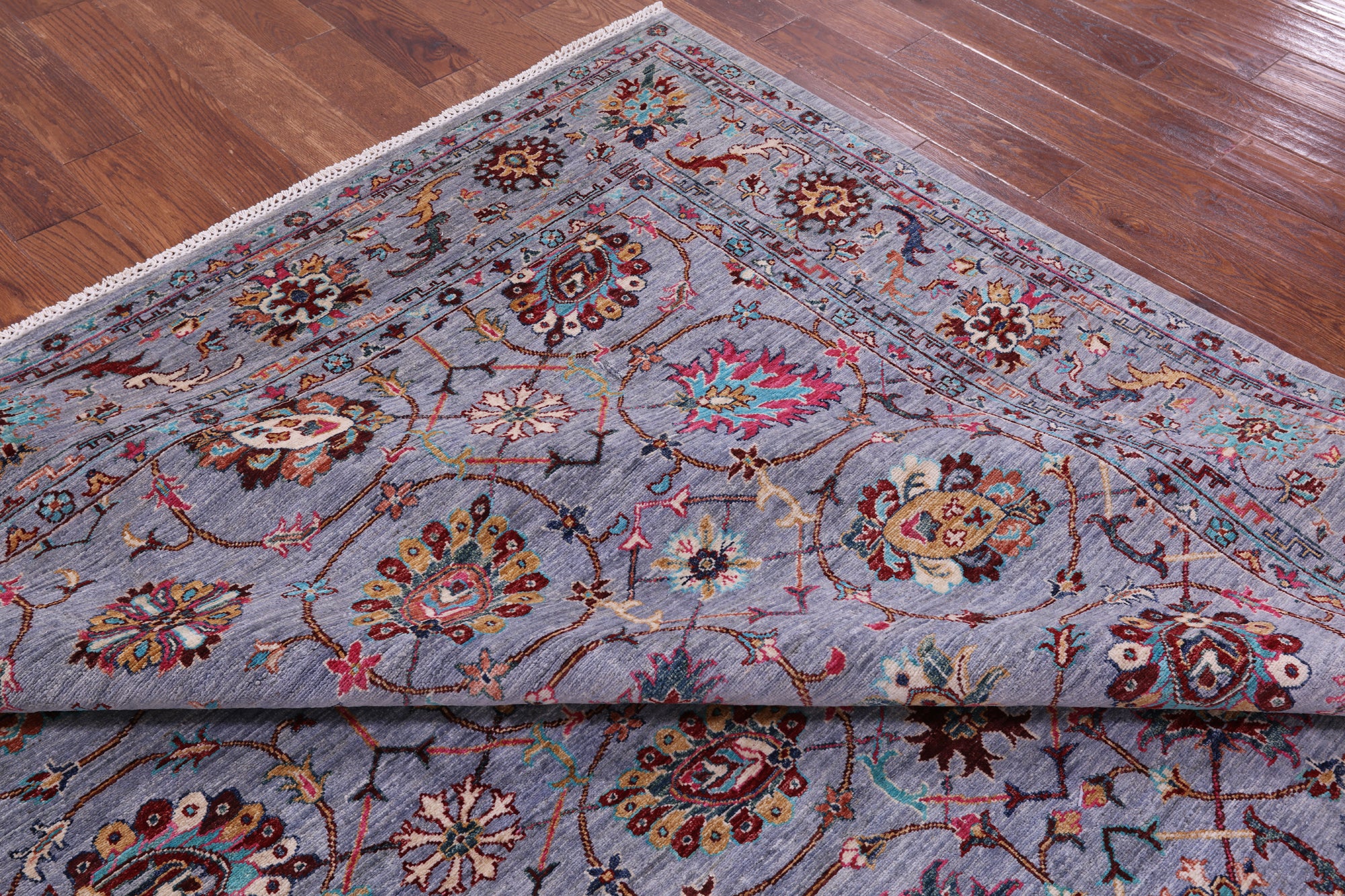 Grey Persian tabriz Handmade Wool Rug - 8' 3" X 9' 9" - Golden Nile