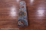 Blue Turkmen Ersari Handmade Wool Rug - 8' 3" X 11' 2" - Golden Nile
