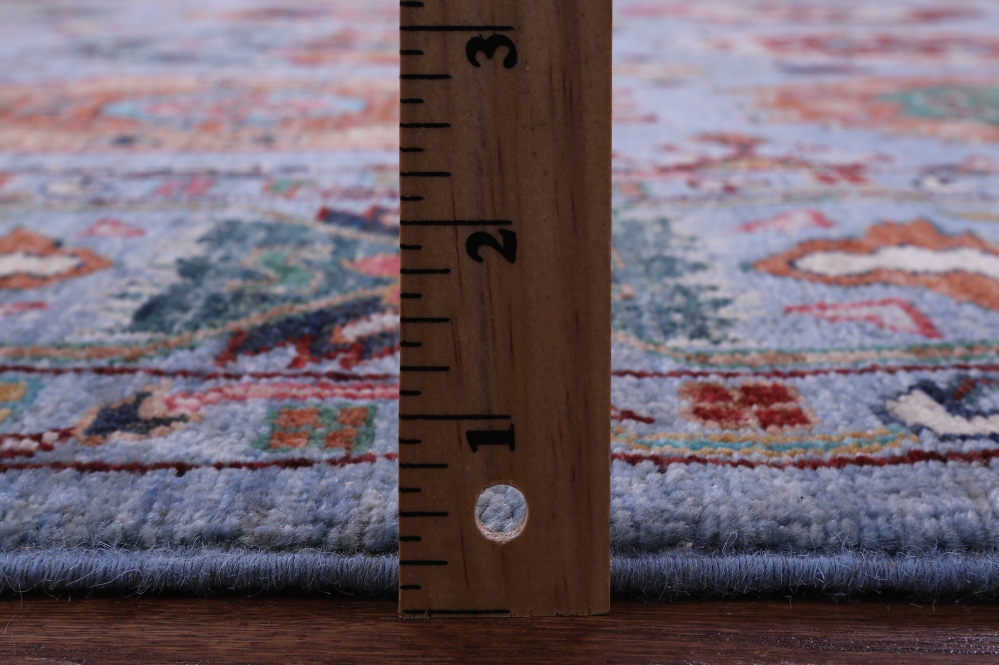 Blue Turkmen Ersari Handmade Wool Rug - 8' 3" X 11' 2" - Golden Nile