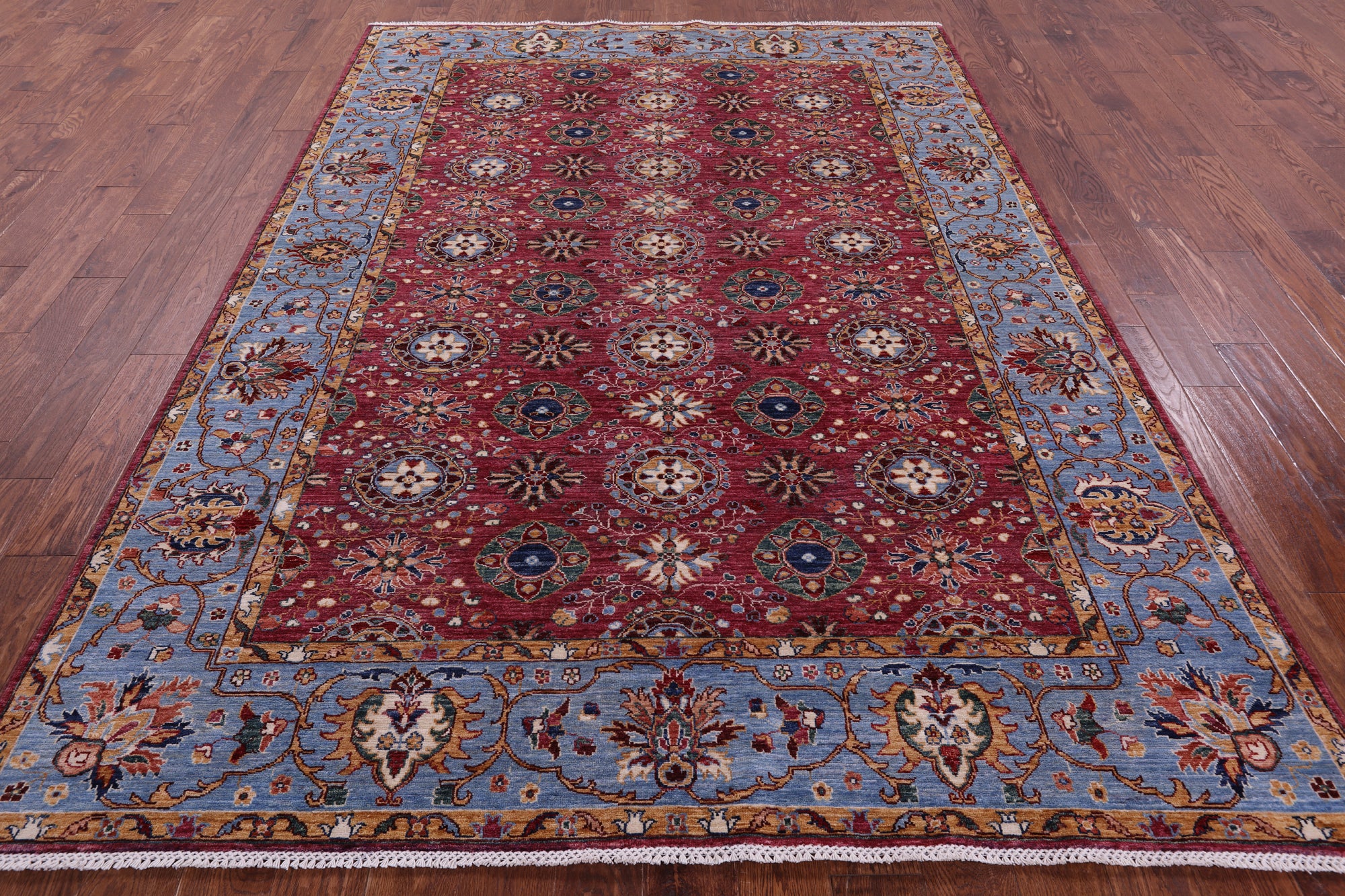 Pink Persian Tabriz Hand Knotted Wool Rug - 6' 10" X 9' 7" - Golden Nile