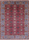 Pink Persian Tabriz Hand Knotted Wool Rug - 6' 10" X 9' 7" - Golden Nile