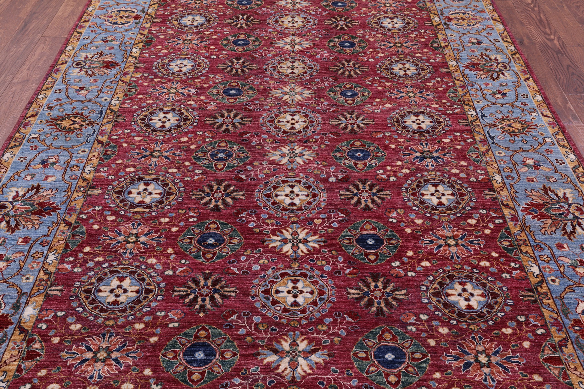 Pink Persian Tabriz Hand Knotted Wool Rug - 6' 10" X 9' 7" - Golden Nile