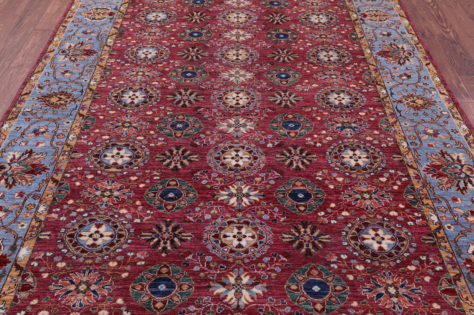 Pink Persian Tabriz Hand Knotted Wool Rug - 6' 10" X 9' 7" - Golden Nile