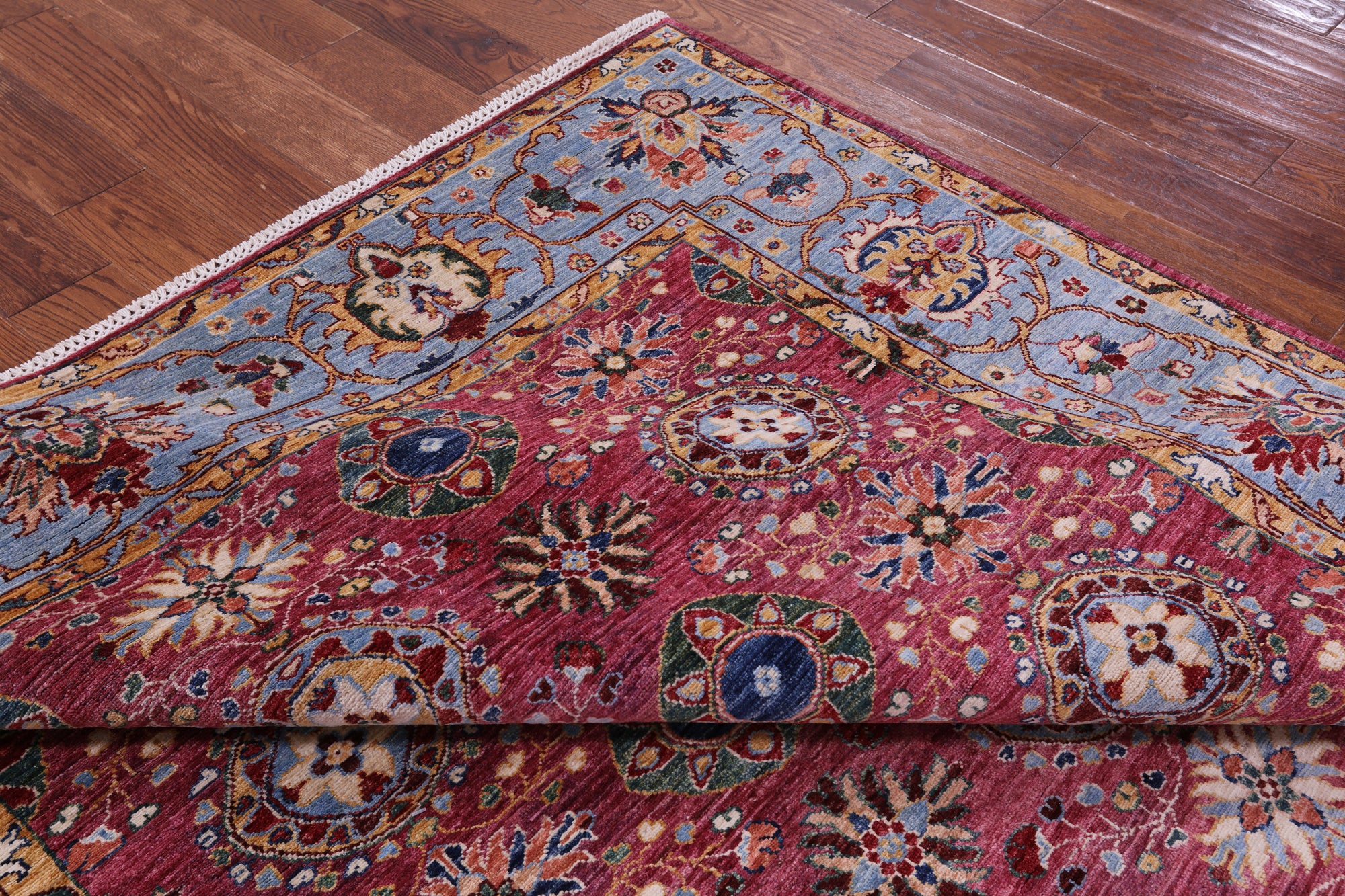 Pink Persian Tabriz Hand Knotted Wool Rug - 6' 10" X 9' 7" - Golden Nile