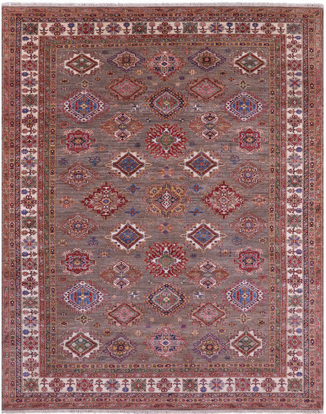 Super Kazak Hand Knotted Wool Rug - 9' 1" X 11' 10" - Golden Nile