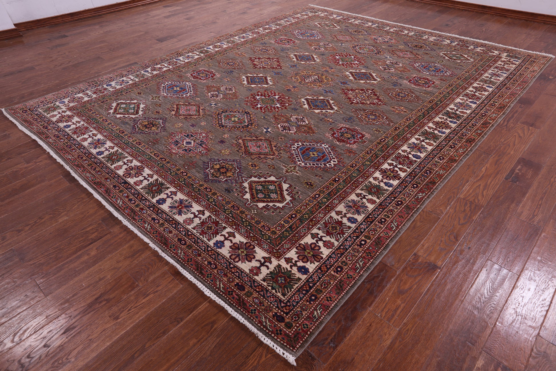 Super Kazak Hand Knotted Wool Rug - 9' 1" X 11' 10" - Golden Nile