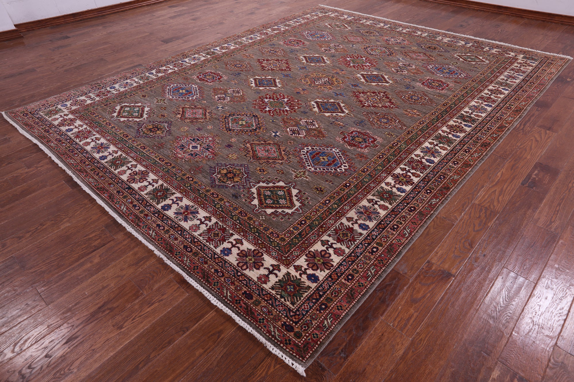 Super Kazak Hand Knotted Wool Rug - 9' 1" X 11' 10" - Golden Nile