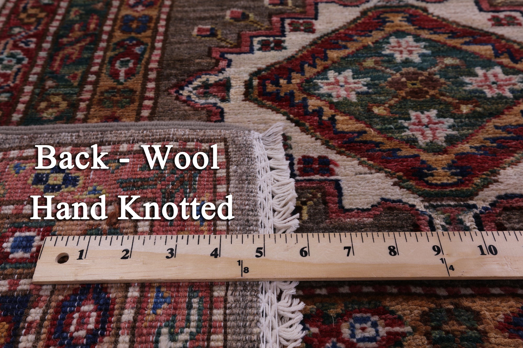 Super Kazak Hand Knotted Wool Rug - 9' 1" X 11' 10" - Golden Nile