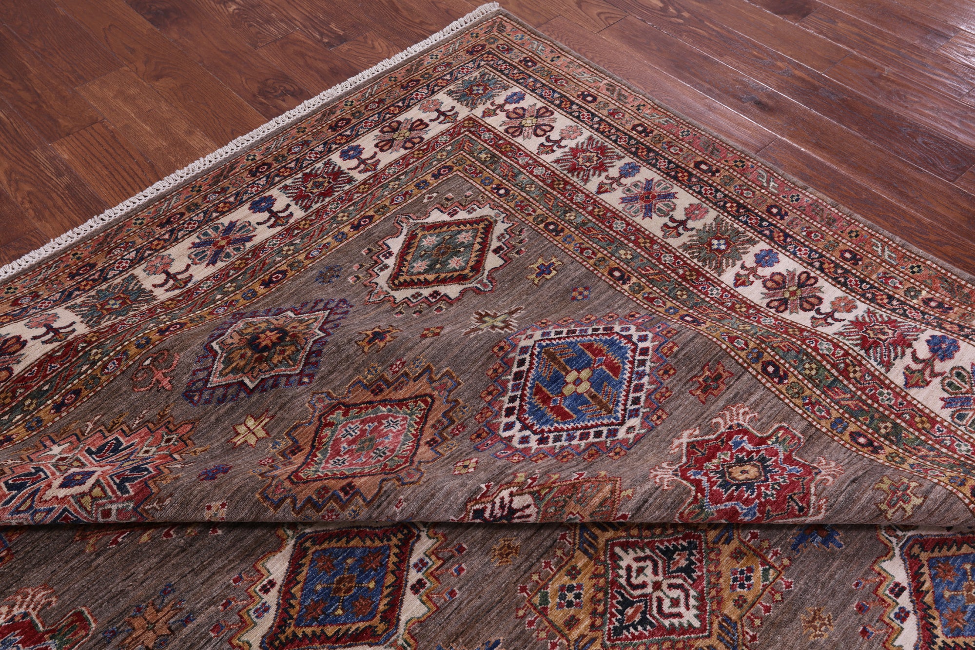 Super Kazak Hand Knotted Wool Rug - 9' 1" X 11' 10" - Golden Nile