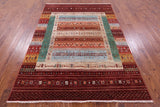 Tribal Persian Gabbeh Hand Knotted Wool Rug - 5' 10" X 8' 1" - Golden Nile