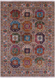 Turkmen Ersari Hand Knotted Wool Rug - 5' 8" X 8' 1" - Golden Nile