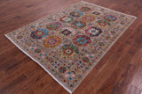 Turkmen Ersari Hand Knotted Wool Rug - 5' 8" X 8' 1" - Golden Nile