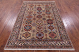 Turkmen Ersari Hand Knotted Wool Rug - 5' 7" X 8' 0" - Golden Nile