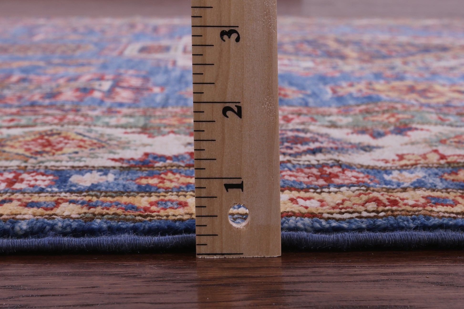 Blue Super Kazak Hand Knotted Wool Rug - 5' 8" X 7' 11" - Golden Nile