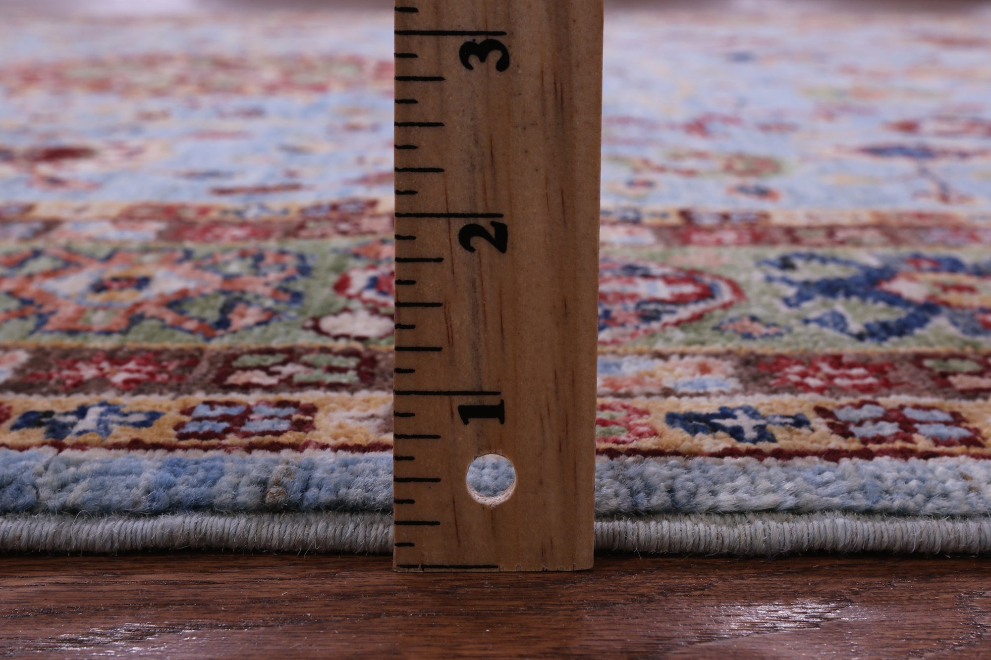 Blue Persian Tabriz Hand Knotted Wool Rug - 5' 0" X 6' 10" - Golden Nile